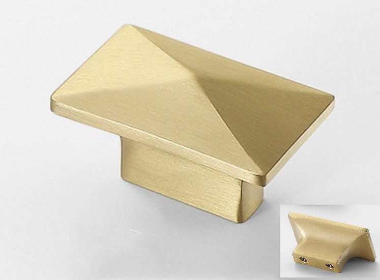 Rectangular cabinet pull brushed gold
