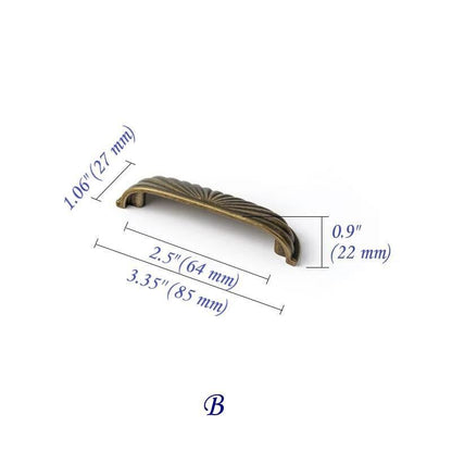 Poignée de tiroir en bronze antique avec trous de 2,5", 2 1/2", 3", 5".
