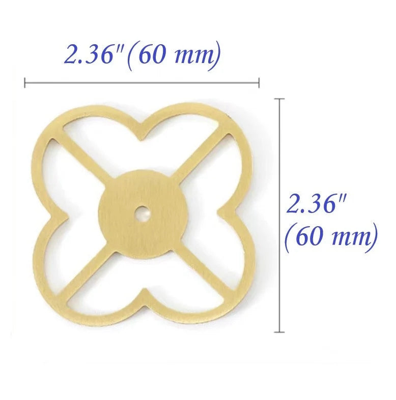 Brass Back Plate for Drawer Knobs, Clover Octagon