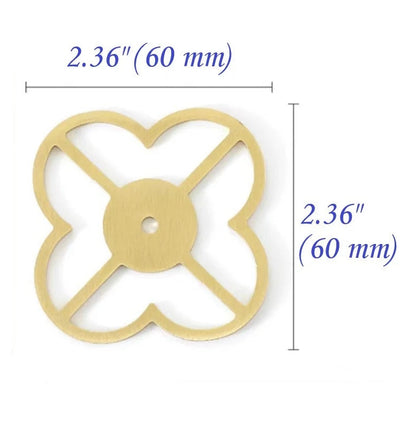 Brass Back Plate for Drawer Knobs, Clover Octagon