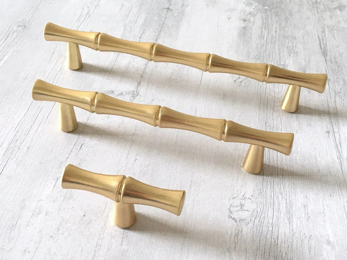 3,75" 5" Satin Gold Bambus Knauf Schublade zieht Griffe 96 128 Zentren