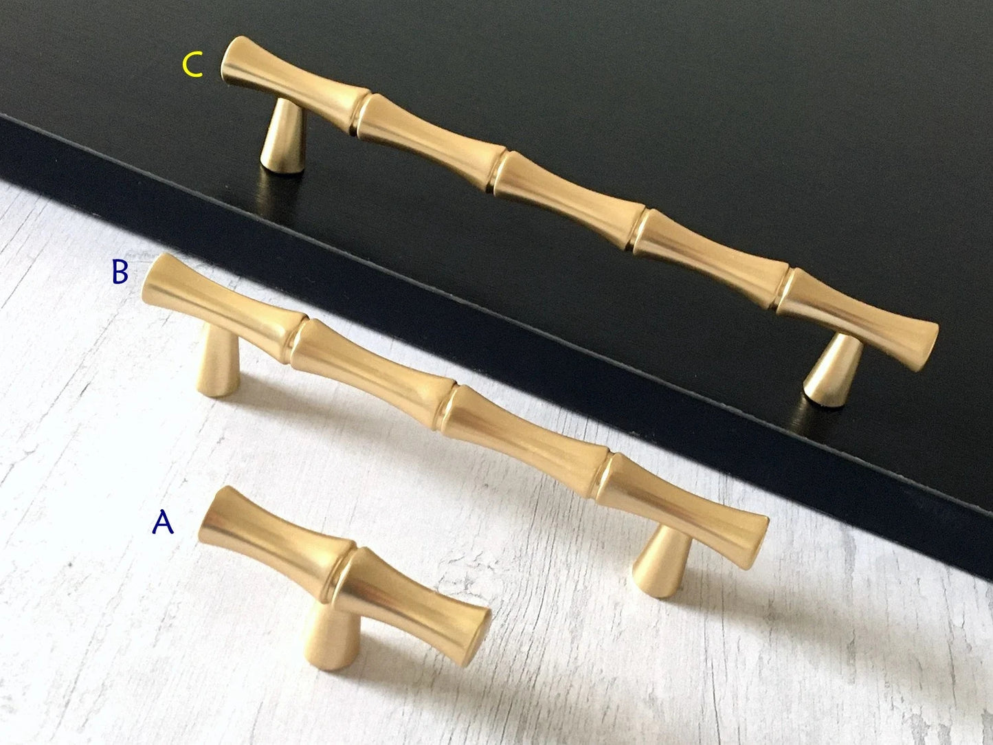 3,75" 5" Satin Gold Bambus Knauf Schublade zieht Griffe 96 128 Zentren