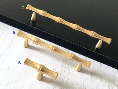 3,75" 5" Satin Gold Bambus Knauf Schublade zieht Griffe 96 128 Zentren