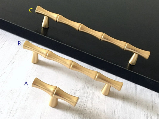 3,75" 5" Satin Gold Bambus Knauf Schublade zieht Griffe 96 128 Zentren