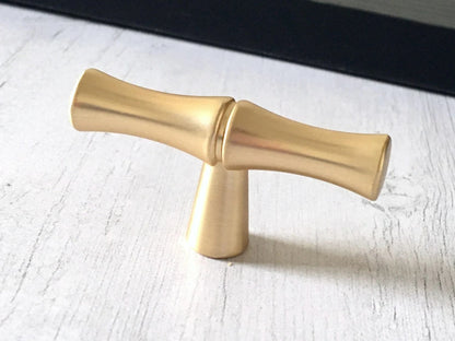 3,75" 5" Satin Gold Bambus Knauf Schublade zieht Griffe 96 128 Zentren