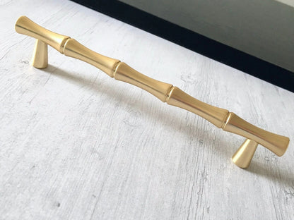 3,75" 5" Satin Gold Bambus Knauf Schublade zieht Griffe 96 128 Zentren