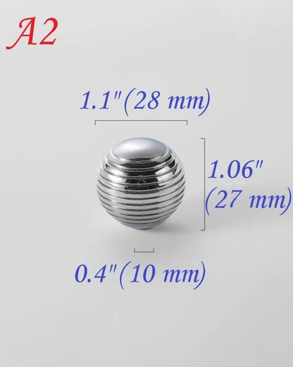 Silver Beehive Brass Knob Cabinet Hardware Ball Drawer Pulls Polished Chrome