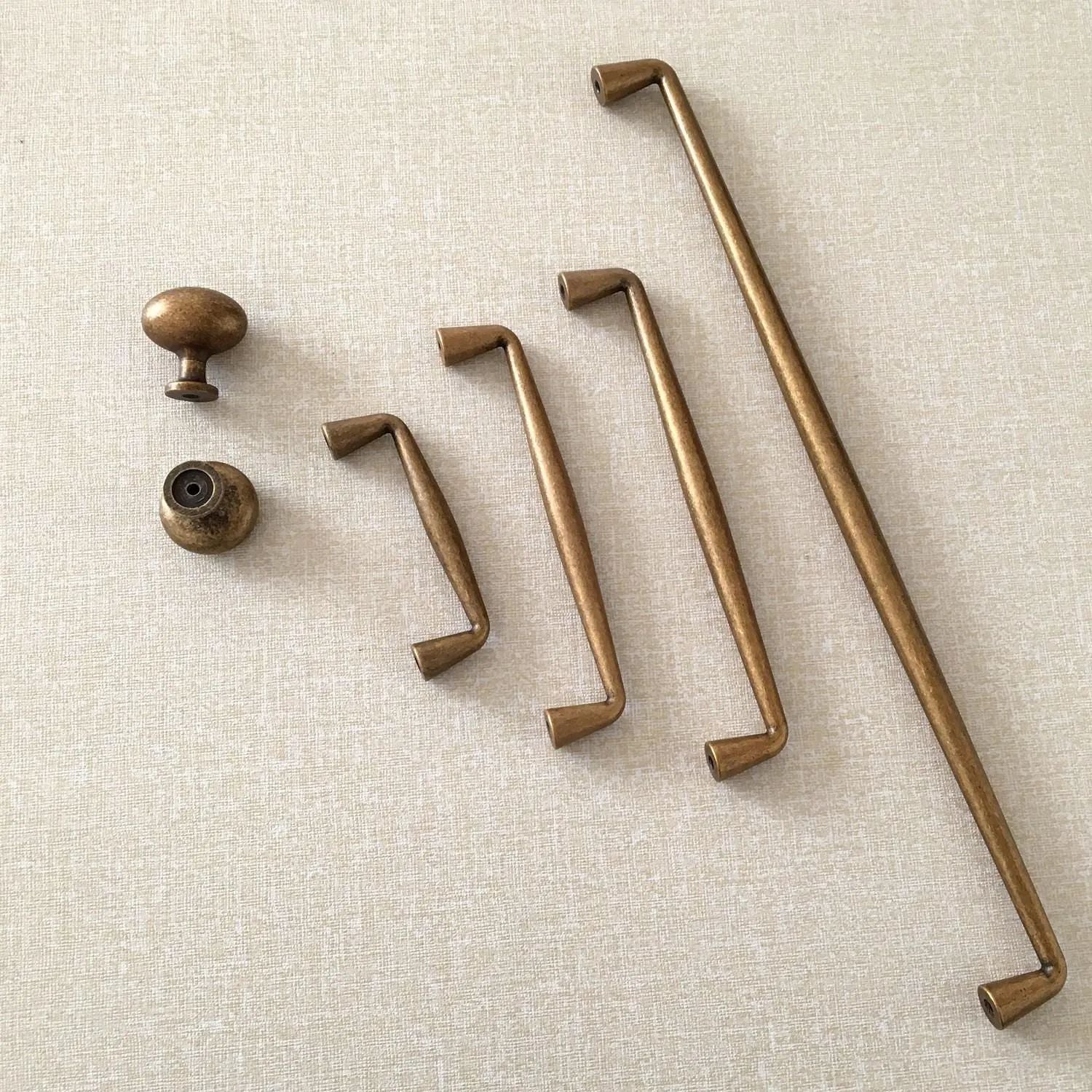 Simple Slim Antique Bronze Cabinet Pull Handles 