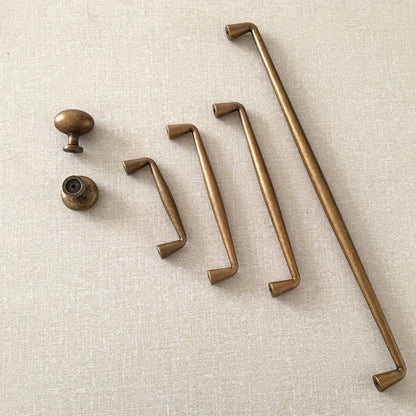 Simple Slim Antique Bronze Cabinet Pull Handles 