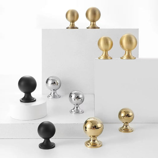 Solid Brass Ball Knob Cabinet Pulls Hardware
