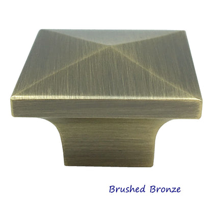 Square Drawer Knob Cabinet Pull Bronze