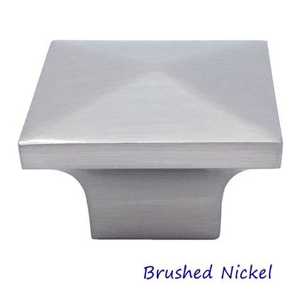 Square knob cabinet pull nickel modern