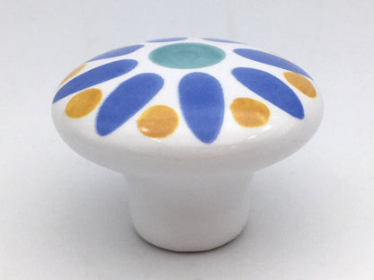 Ceramic Cabinet Knobs, Kitchen Drawer Pulls Hardware, Floral Gingham Checkered
