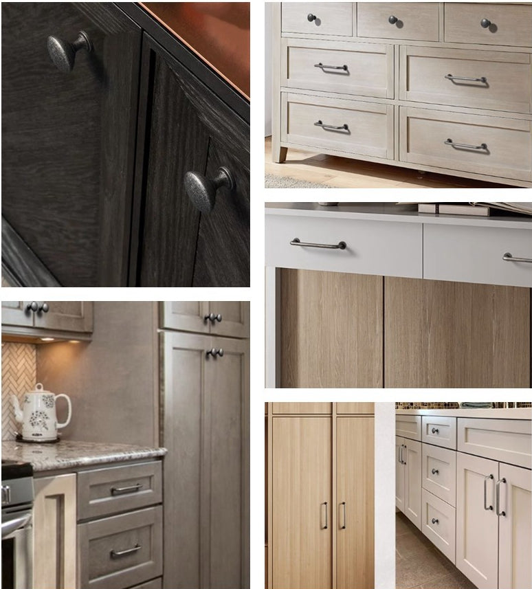 Antique Pewter Cabinet Pulls, D-shaped Drawer Handles, Rustic Kitchen Hardware