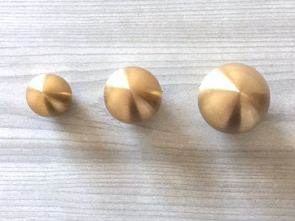 Brushed Gold Brass Ball Drawer Knobs - 0.55" to 1.2" Dia