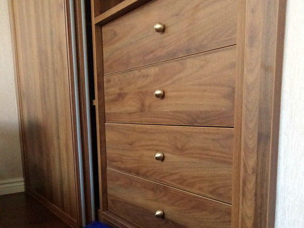 Brushed Gold Brass Ball Drawer Knobs - 0.55" to 1.2" Dia