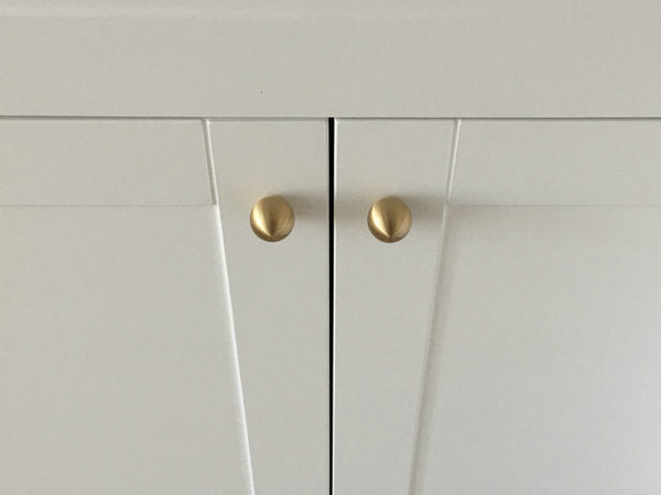 Brushed Gold Brass Ball Drawer Knobs - 0.55" to 1.2" Dia