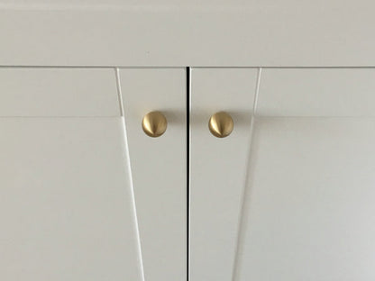 Brushed Gold Brass Ball Drawer Knobs - 0.55" to 1.2" Dia