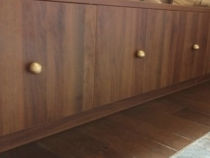 Brushed Gold Brass Ball Drawer Knobs - 0.55" to 1.2" Dia