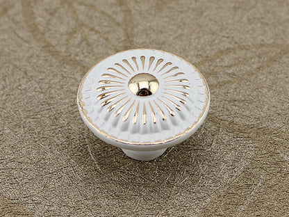 Shabby Chic Dresser Drawer Handle, Cabinet Swing Bail Pull, Creamy White Gold