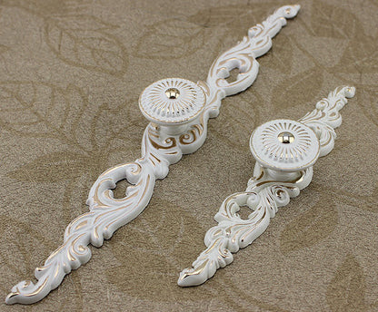 Shabby Chic Dresser Drawer Handle, Cabinet Swing Bail Pull, Creamy White Gold