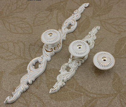 Shabby Chic Dresser Drawer Handle, Cabinet Swing Bail Pull, Creamy White Gold