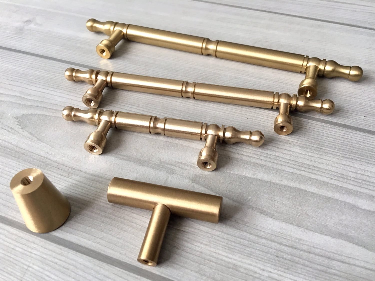 gold cabinet bar handles, t knob and tapered knob
