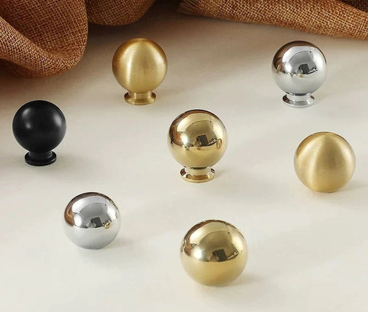 Sphere Brass Knobs, Black Nickel Gold Chrome