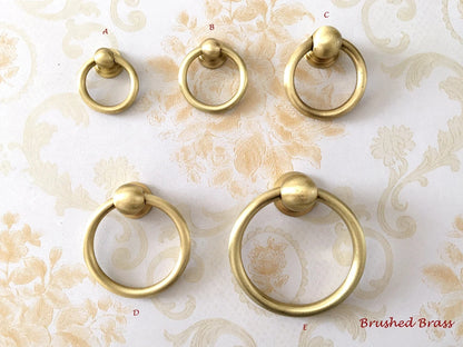 Bouton de tiroir suspendu en laiton, bronze antique, non laqué