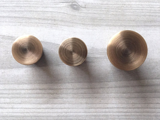 Tapered Brass Knob, Cone Drawer Pulls, Vintage Look Kitchen Hardware, Antique Bronze