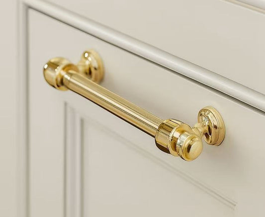 3.5" 6" Centers Polished Gold Cabinet Bar Pull, Drawer Knob, Modern Kitchen Hardware