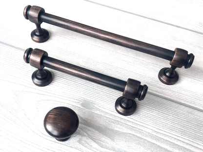 3.5" 6" Centers Oil Rubbed Bronze Cabinet Bar Pull - LynnsHardware