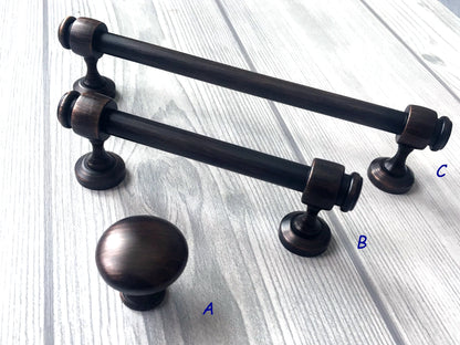 3.5" 6" Centers Oil Rubbed Bronze Cabinet Bar Pull - LynnsHardware