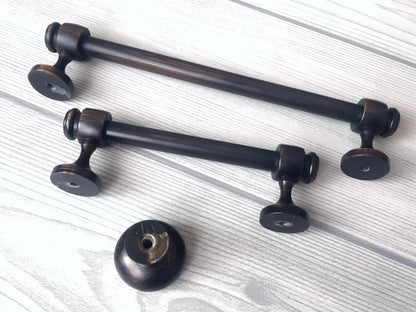3.5" 6" Centers Oil Rubbed Bronze Cabinet Bar Pull - LynnsHardware