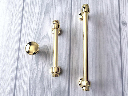 3.5" 6" Centers Polished Gold Cabinet Bar Pull, Drawer Knob, Modern Kitchen Hardware