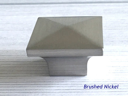 Square Cabinet Knobs, Modern Kitchen Hardware, Gold Nickel Bronze Chrome Black