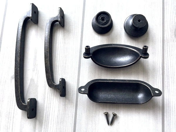 Farmhouse Cabinet Handle & Cup Drawer Pull - Dark Antique Bronze