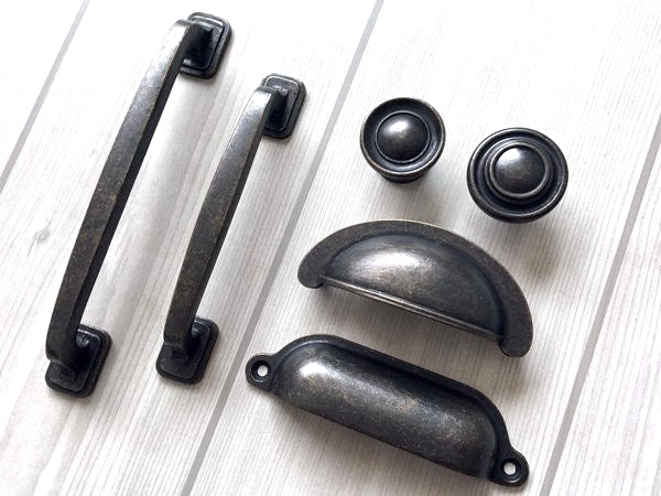 Farmhouse Cabinet Handle & Cup Drawer Pull - Dark Antique Bronze