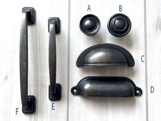 Farmhouse Cabinet Handle & Cup Drawer Pull - Dark Antique Bronze