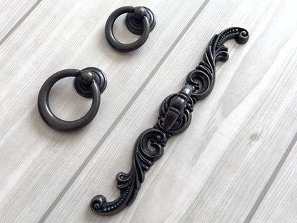 Dark Antique Bronze Ring Knobs