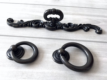 Dark Antique Bronze Ring Knobs