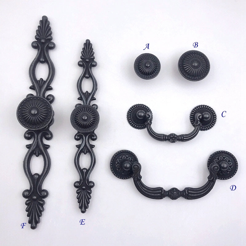Antique Black Bronze Swing Bail Pull & Knob