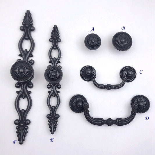 Antique Black Bronze Swing Bail Pull & Knob