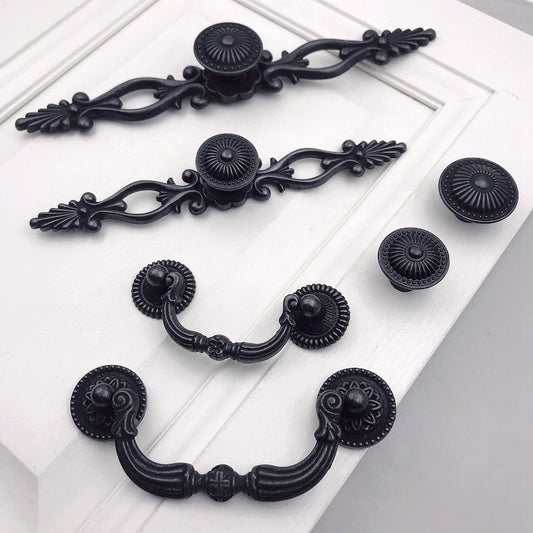 Antique Black Bronze Swing Bail Pull & Knob