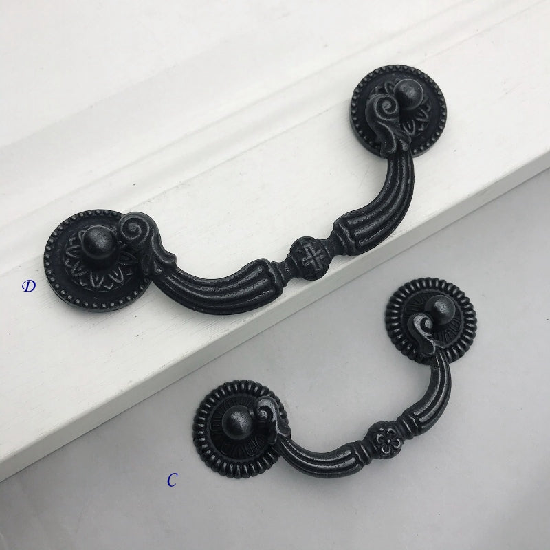 Antique Black Bronze Swing Bail Pull & Knob
