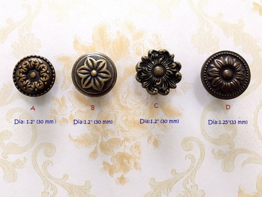 Vintage Look Cabinet Knob Drawer Pull Hardware Antique Bronze