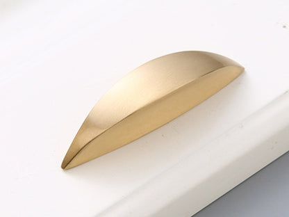 1.25" Centers Brass Cabinet Pull, Modern Drawer Handle