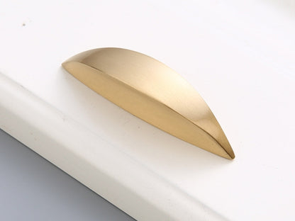 1.25" Centers Brass Cabinet Pull, Modern Drawer Handle