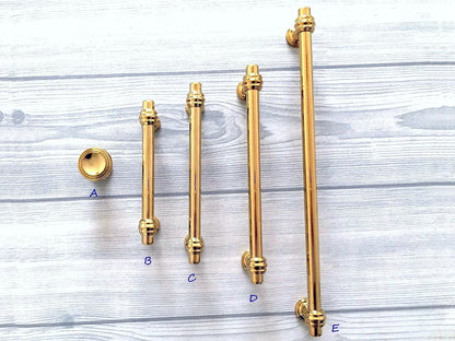 Schrankgriffe und Schubladengriffe aus poliertem Goldmessing | Lynns Hardware
