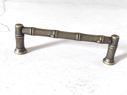 Bamboo Drawer Pulls Cabinet Handle Hardware Antique Bronze 96 128 192 mm Holes